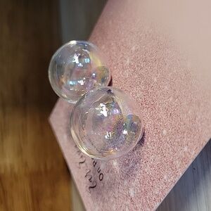 Iridescent Clear Bubble Earrings
